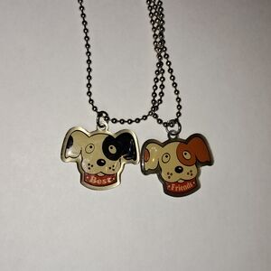 BFF 'Best & Friends' Dog Pendant Necklace Lot (Silvertone)